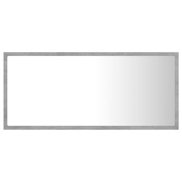 vidaXL badeværelsesspejl med LED-lys 90x8,5x37 cm akryl betongrå