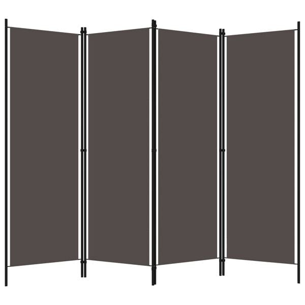 vidaXL 4-panels rumdeler 200 x 180 cm antracitgrå