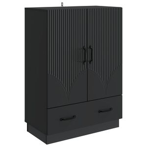 vidaXL Sideboard med skuffe Sort 66 x 34,5 x 92 cm Konstrueret tr&aelig;