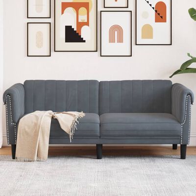 vidaXL 2-personers sofa velour mørkegrå