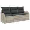 vidaXL Havesofa S&aelig;t 3 stk. Lysegr&aring; Poly rattan