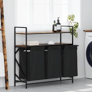 vidaXL vasket&oslash;jskurv 3 rum med hylder r&oslash;get egetr&aelig;sfarve