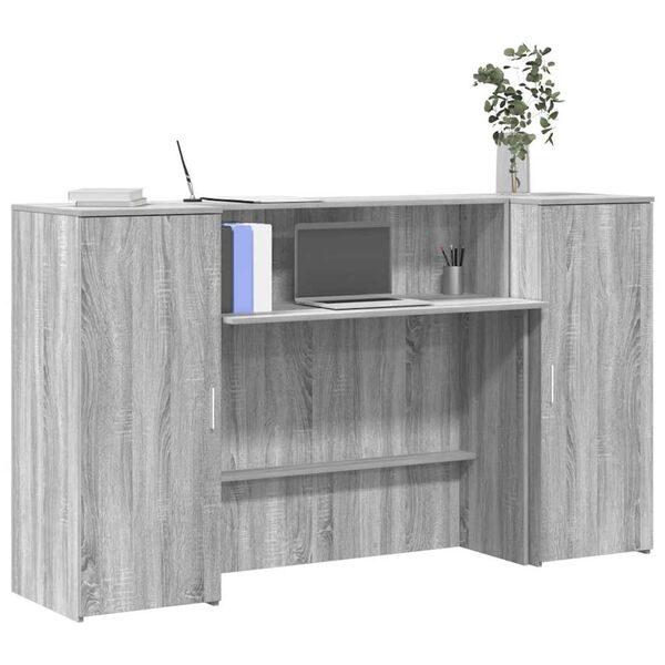 vidaXL receptionsskranke 180x50x103,5 cm konstrueret tr&aelig; gr&aring; sonoma