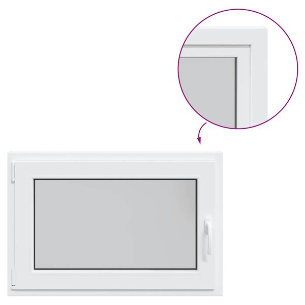 vidaXL k&aelig;ldervindue "RISOR" 90x70 cm dreje-kip DIN venstre hvid