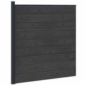 vidaXL Hegnss&aelig;t 175 x 186 cm WPC og Aluminium Sort