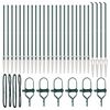 vidaXL Hegnspæl Andet 26 pcs Grå 3,2 x 3,2 x 140 cm Stål