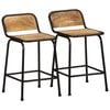 vidaXL barstole 2 stk. 46x35,5x70 cm massivt ru mangotr&aelig;