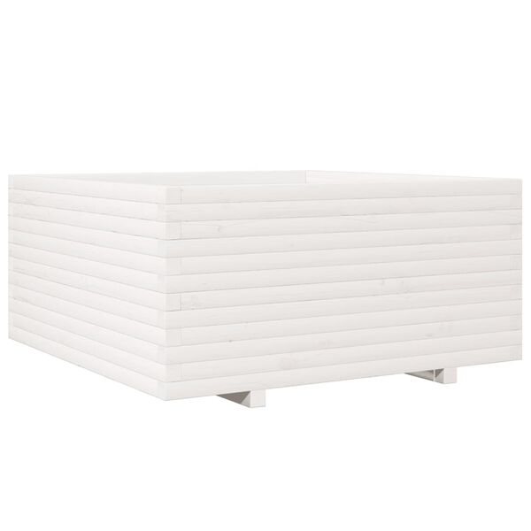 vidaXL plantekasse 100x100x49,5 cm massivt fyrretr&aelig; hvid