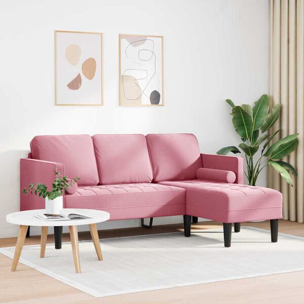 vidaXL Sofa S&aelig;t med pude Lyser&oslash;d Polyester