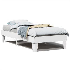 vidaXL sengeramme uden madras 100x200 cm massivt fyrretr&aelig; hvid