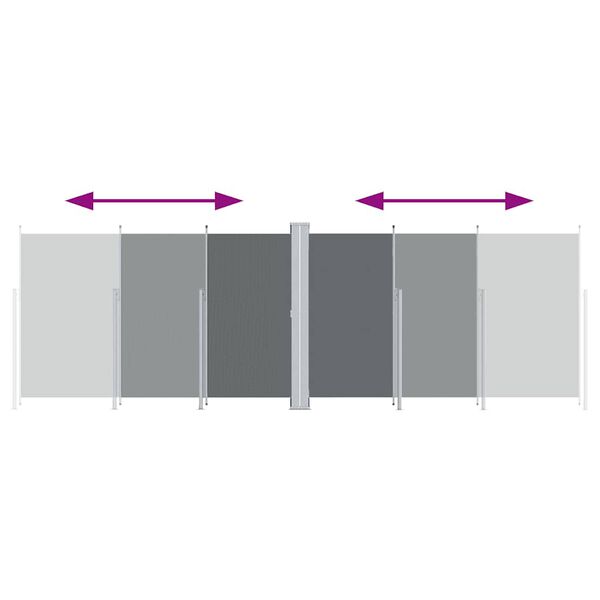 vidaXL sammenrullelig sidemarkise 200x600 cm antracitgr&aring;