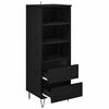 vidaXL Highboard med skuffe Sort eg 40 x 36 x 110 cm Konstrueret tr&aelig;