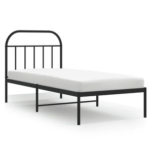 vidaXL sengeramme med sengegavl 90x190 cm metal sort