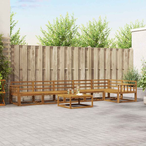 vidaXL Udend&oslash;rs sofagruppe 7 pcs Naturfarvet Massivt Akacietr&aelig;
