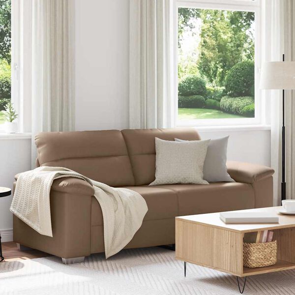 vidaXL 2-personers sofa cappuccino 140 cm kunstlæder