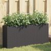 vidaXL plantekasser 2 stk. med 2 potter 90x20x40 cm polyrattan sort