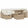 vidaXL Havesofa S&aelig;t 7 stk. Beige polyrattan