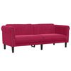vidaXL 3-personers sofa velour vinr&oslash;d