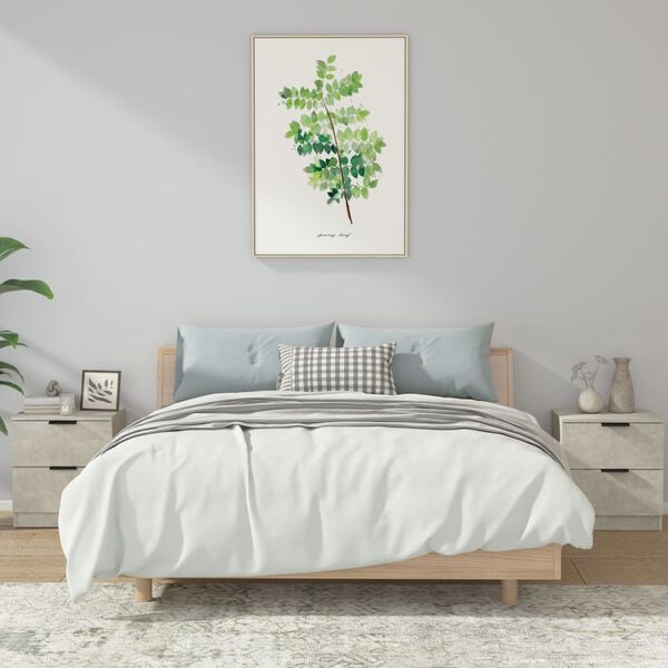 vidaXL sengeborde 2 stk. konstrueret træ betongrå