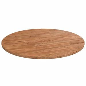 vidaXL rund bordplade &Oslash;50x1,5 cm behandlet massivt egetr&aelig; lysebrun