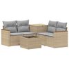 vidaXL Sofa S&aelig;t 6 stk. Beige og lys gr&aring; Poly Rattan og St&aring;l