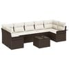 vidaXL Havesofa S&aelig;t 8 stk. Brun polyrattan