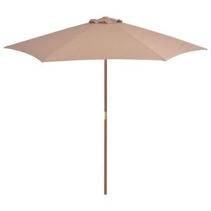 vidaXL parasol 270 cm tr&aelig;stang gr&aring;brun