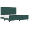 vidaXL Box spring seng med hovedg&aelig;rde M&oslash;rkegr&oslash;n 180 x 200 cm Fl&oslash;jl