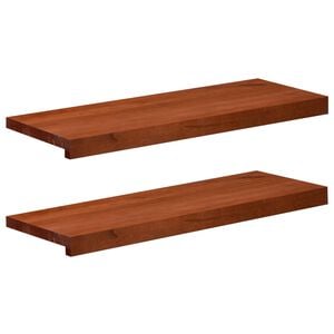 vidaXL Vindueskarme 2 stk. Brun 70 x 30 x 2 cm Solid b&oslash;g