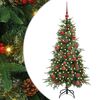 vidaXL Kunstigt Hinged Juletr&aelig; med 150 LED'er Gr&oslash;n 150 cm PE og PVC