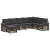 vidaXL Havesofa S&aelig;t 8 stk. Gr&aring; og M&oslash;rkegr&aring; polyrattan