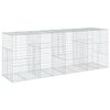 vidaXL gabionkurv med cover 400x100x150 cm galvaniseret jern