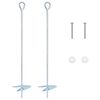 vidaXL Jordanker 2 pcs S&oslash;lv &Oslash;10 x 50 cm Galvaniseret metal