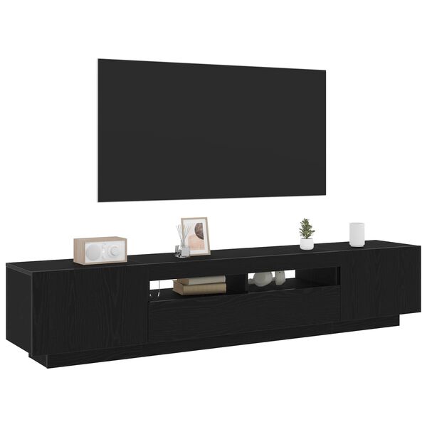 vidaXL TV-m&oslash;bels&aelig;t 2 pcs Sort 200 x 35 x 40 cm Konstrueret tr&aelig;