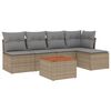 vidaXL sofas&aelig;t til haven 6 dele med hynder polyrattan beige