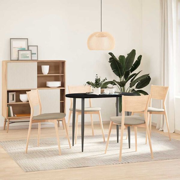 vidaXL bordplade 100x50x2 cm massivt egetr&aelig; oval m&oslash;rkebrun