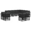 vidaXL Udend&oslash;rs sofagruppe med pude 12 pcs Sort og M&oslash;rkegr&aring; Polyester
