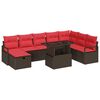 vidaXL Havesofa S&aelig;t 9 stk. Brun polyrattan