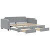 vidaXL daybed med udtr&aelig;k og skuffer 100x190 cm stof lysegr&aring;