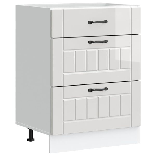 vidaXL k&oslash;kkenunderskab "Lucca" h&oslash;jglans hvidt konstrueret tr&aelig;