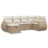 vidaXL sofas&aelig;t til haven 6 dele med hynder polyrattan beige