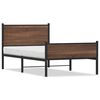 vidaXL sengeramme 107x203 cm uden madras metal brun egetr&aelig;sfarve