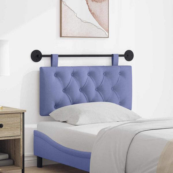 vidaXL H&aelig;ngende Hovedgavl V&aelig;gmonteret Jeans bl&aring; 100 x 55 x 7 cm Stof