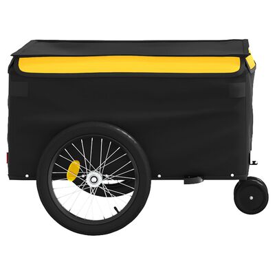 vidaXL cykelanhænger 30 kg jern sort og gul