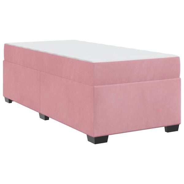 vidaXL Sengestel med madras Lyserød 80 x 200 cm Stof