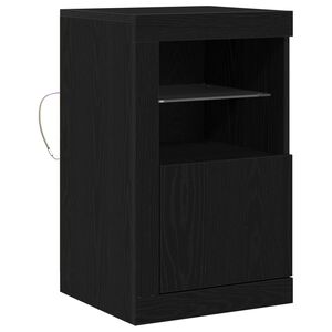 vidaXL LED Sideboard 41 x 37 x 67 cm Konstrueret tr&aelig; Sort eg