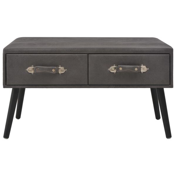 vidaXL bænk med skuffer 80 cm grå kunstlæder