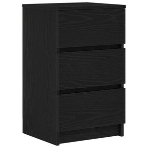 vidaXL sengebord med 3 skuffer 39x35x65 cm sort