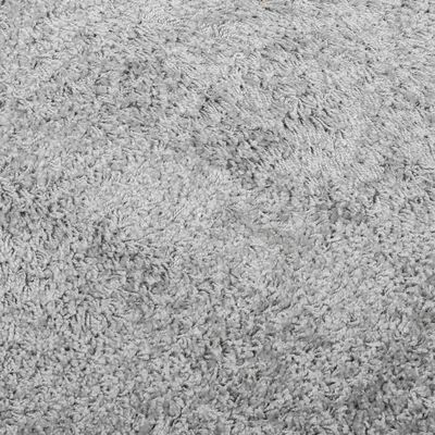 vidaXL shaggy gulvtæppe PAMPLONA Ø 100 cm høj luv grå