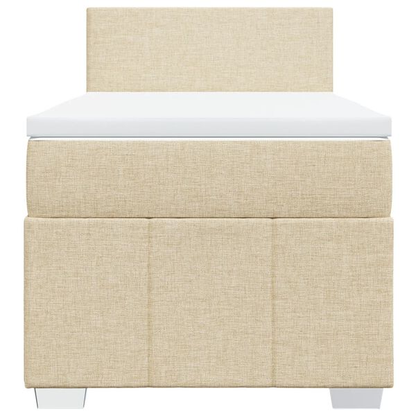 vidaXL kontinentalseng med madras 90x190 cm stof cremefarvet